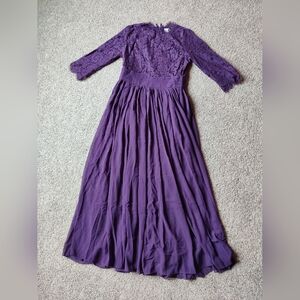 NWT  Modest Chiffon/Lace Formal Dress from Dainty Jewells / size Large / Plum /